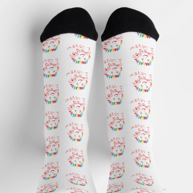 Chaussette Design Your Own Custom Socks with Your Child's Art (Haut)