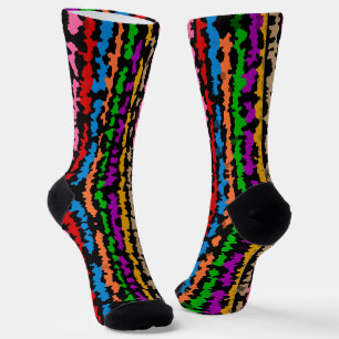 Chaussette Dessin abstrait irrégulier coloré noir