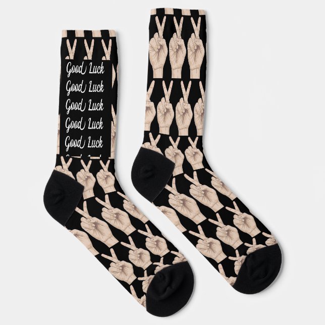 Chaussette dessin croisé des doigts (Droite)