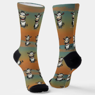 Chaussette dessin humoristique de vache