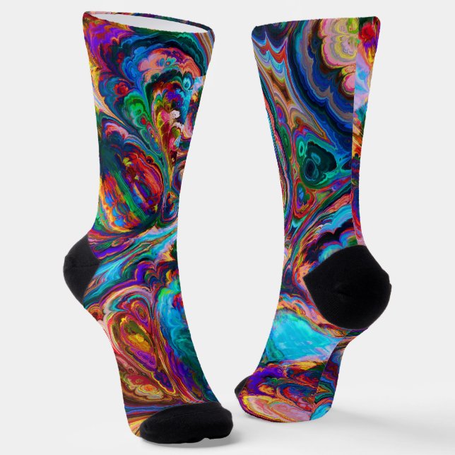 Chaussette Dessin moderne de peintures (Angulaire)