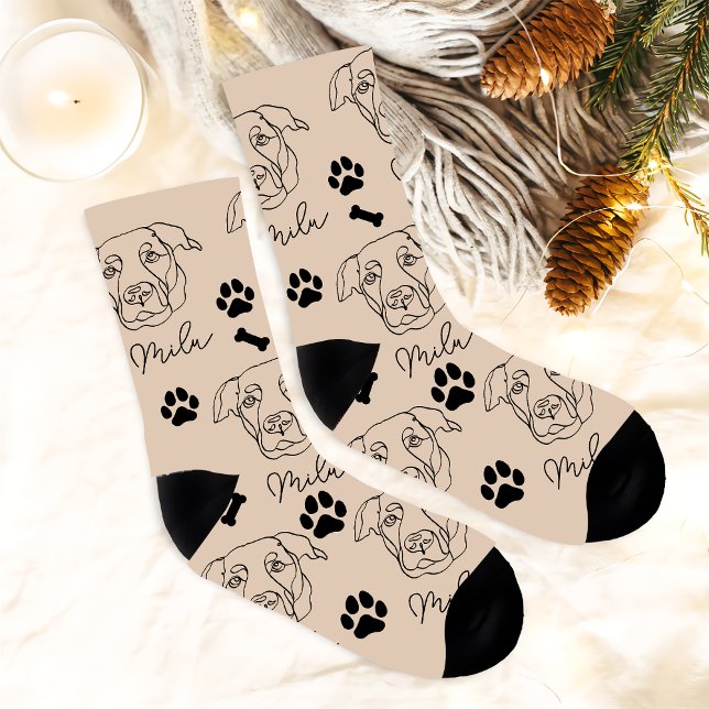 Chaussette Dessin personnalisé à la main du chien du Labrador (Créateur téléchargé)