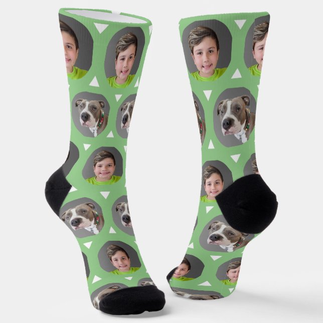 Chaussette Deux Photo Enfant ou Photo de Animal Domestique Pe (Angulaire)