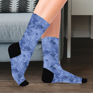 Chaussette Diagonale bleue colorée