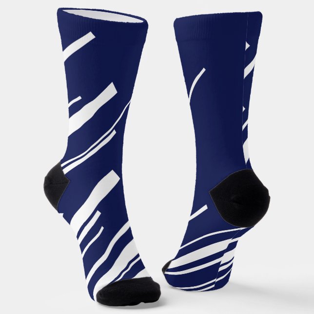Chaussette Diagonales - Bleu et Blanc (Angulaire)