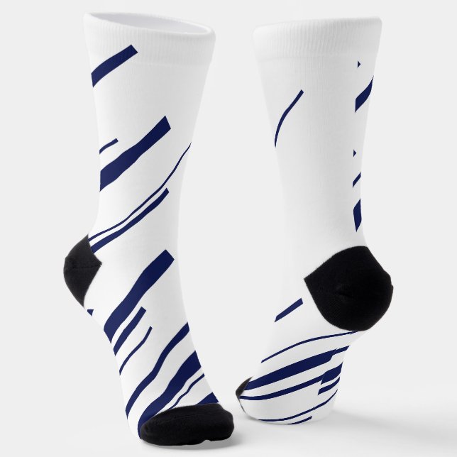 Chaussette Diagonales en bleu et blanc (Angulaire)