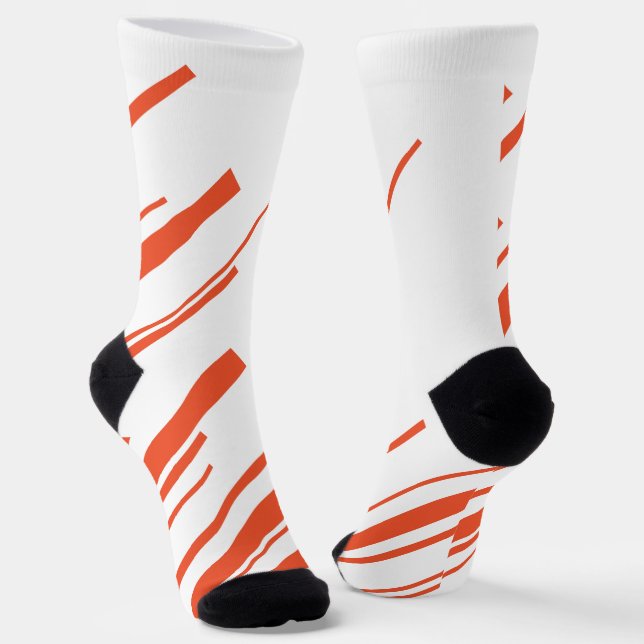 Chaussette Diagonales en orange et blanc (Angulaire)