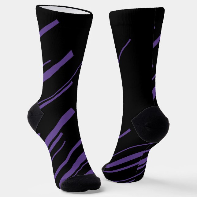 Chaussette Diagonales en violet et noir (Angulaire)
