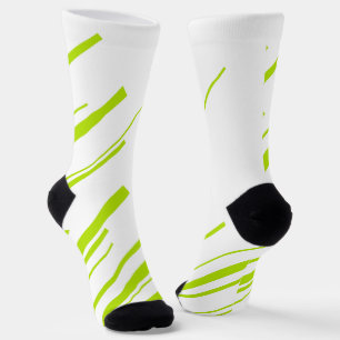 Chaussette Diagonales - Lime vert et blanc