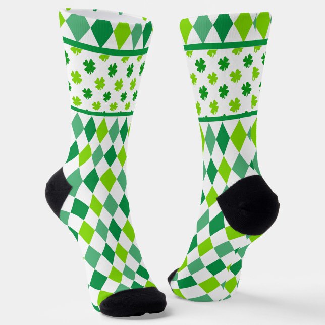 Chaussette Diamonds And Shamrocks All-Over-Print Socks (Créateur téléchargé)