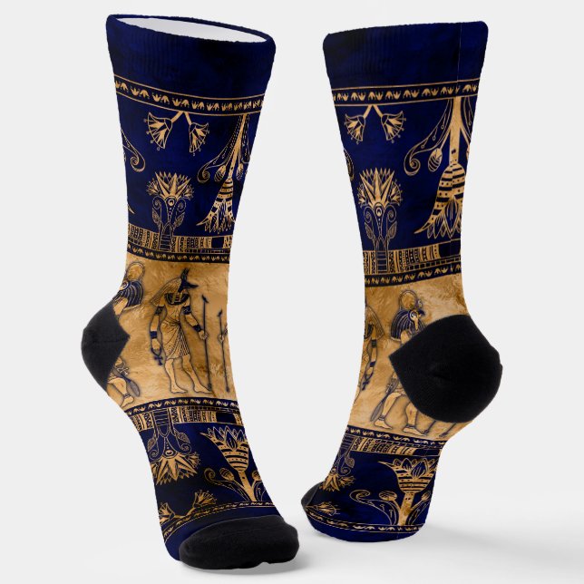 Chaussette Dieux égyptiens et frontière décorative (Angulaire)
