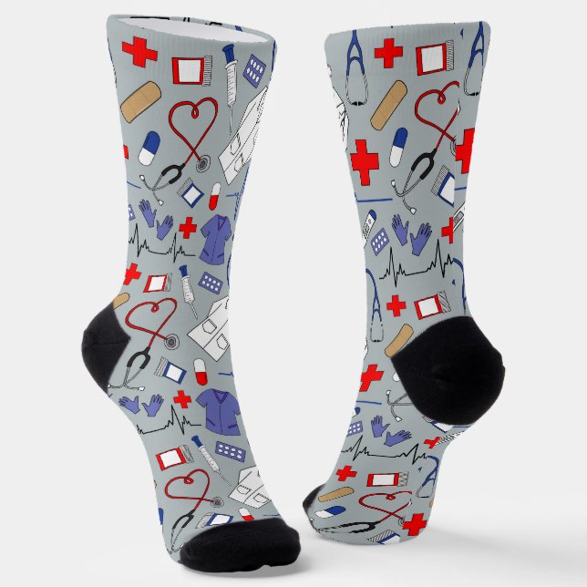 Chaussette Doctor and Nurse Scrubs Patterned (Angulaire)