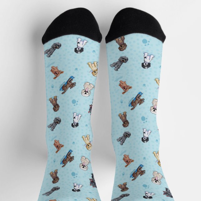 Chaussette Doodle KiniArt GoldendoodleMoji (Haut)