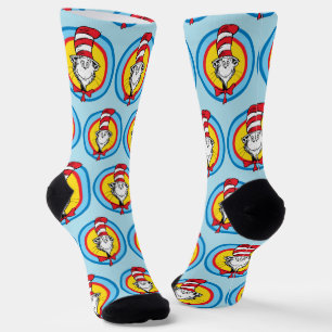 Chaussette Dr. Seuss Graphisme de tête de Chat dans le Chap