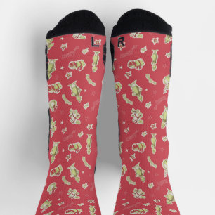 Chaussette Dr Seuss Grinch Motif de Noël rouge