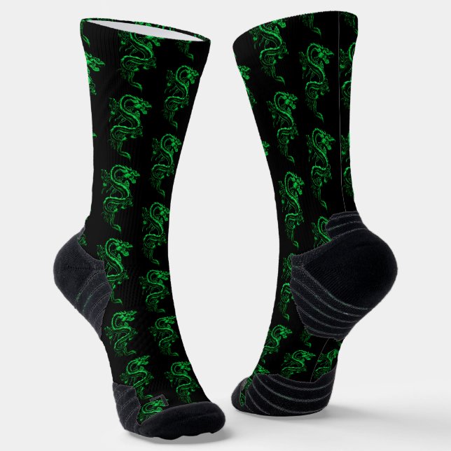 Chaussette Dragons asiatiques verts (Angulaire)
