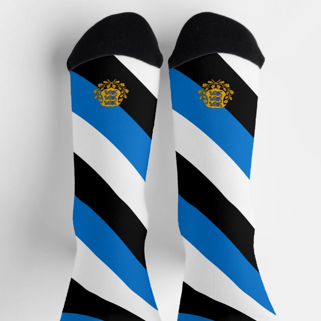 Chaussette Drapeau/ blason de l'Estonie (Haut)