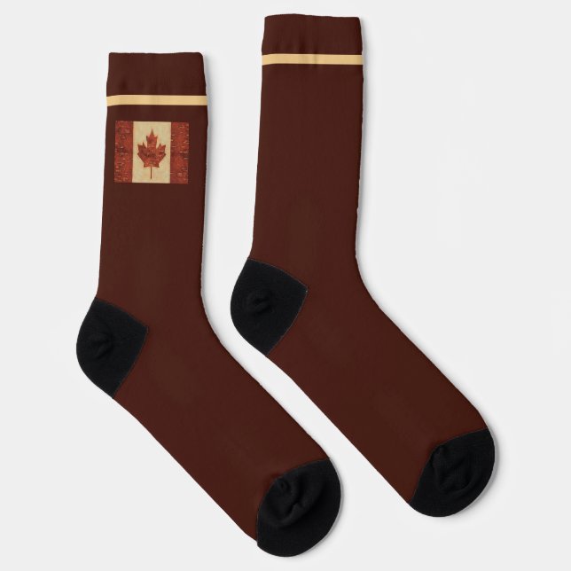 Chaussette Drapeau Canadien Sur Chaussettes D'Écorce De Birch (Droite)