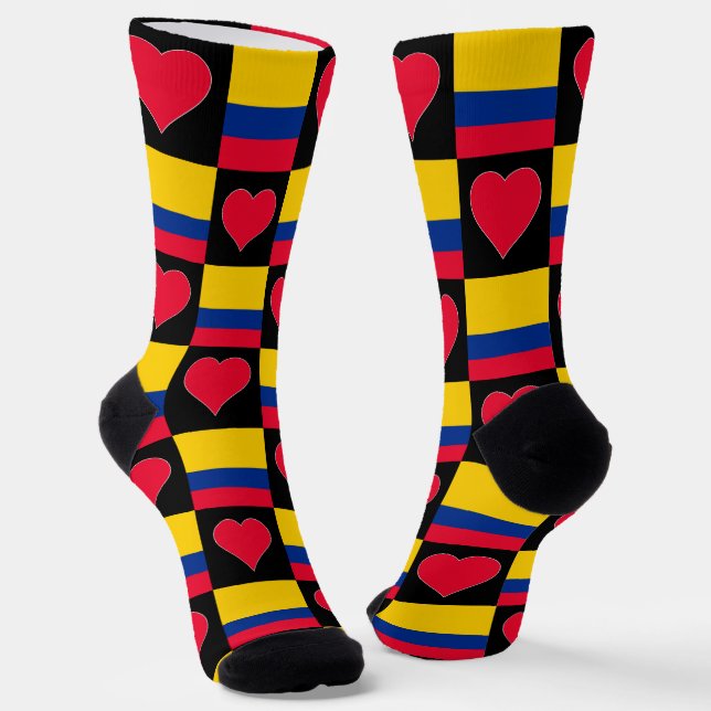 Chaussette Drapeau Colombien Motif Fun Colombian Pride (Angulaire)