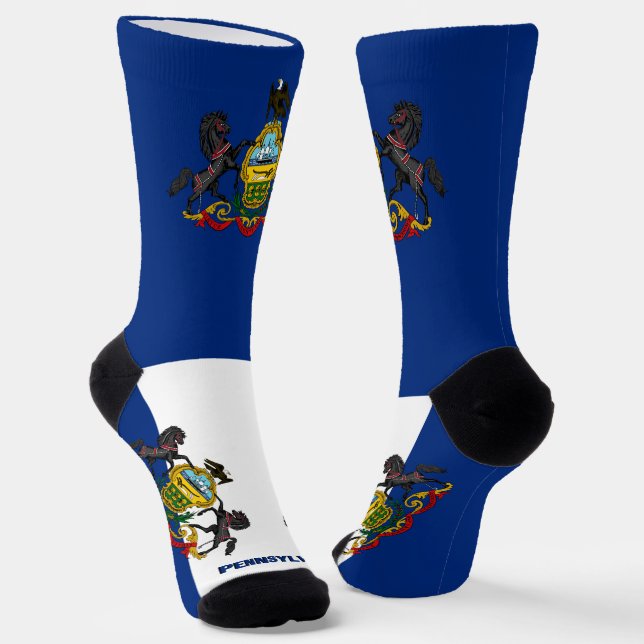 Chaussette Drapeau de Pennsylvanie Patriotic, USA State Premi (Angulaire)