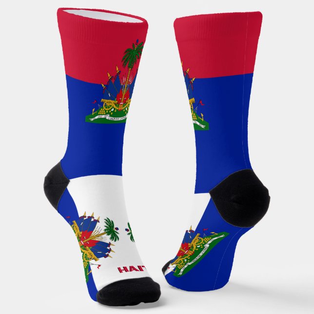 Chaussette Drapeau haïtien Patriotique, Haïti durable Premium (Angulaire)