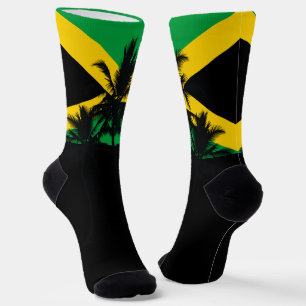 Chaussette Drapeau jamaïcain Palmiers tropicaux