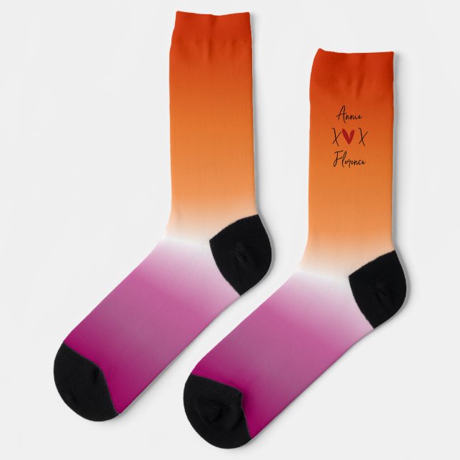 Chaussette Drapeau lesbien X Love X Sunset (Gauche)