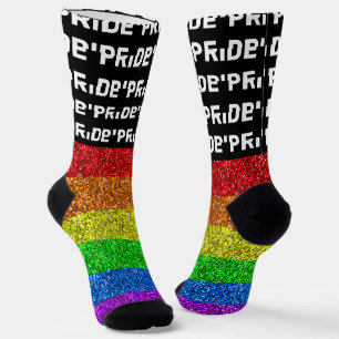 Chaussette Drapeau LGBT motif paillettes scintillantes fierté