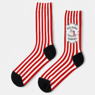 Chaussette Drapeau Patriotique Américain USA Chien Maltais - 
