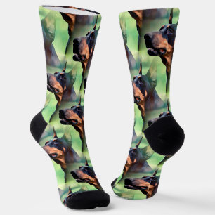 Chaussette Dreamy Doberman Pinscher Peinture Visage
