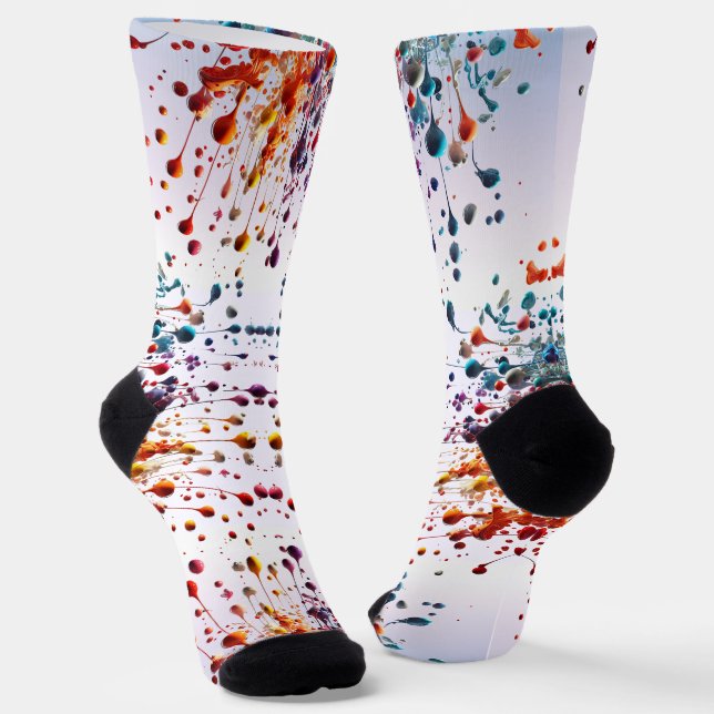 CHAUSSETTE DRIP DROP SPLATTER STYLISÉ PAR DES SOCKS TRÉAL (Angulaire)