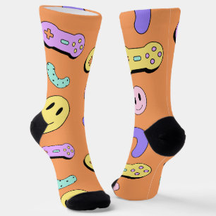 Chaussette Drôle mignon motif orange jeu