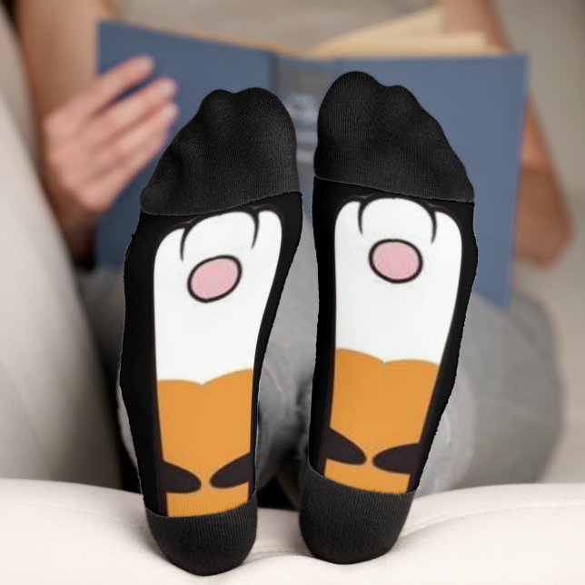 Chaussette Drôle patte chat kitten jambe pieds chaussettes ge (Fond)