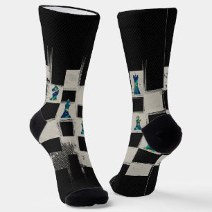 Chaussette Échecs et marbre composition des pièces d'échecs