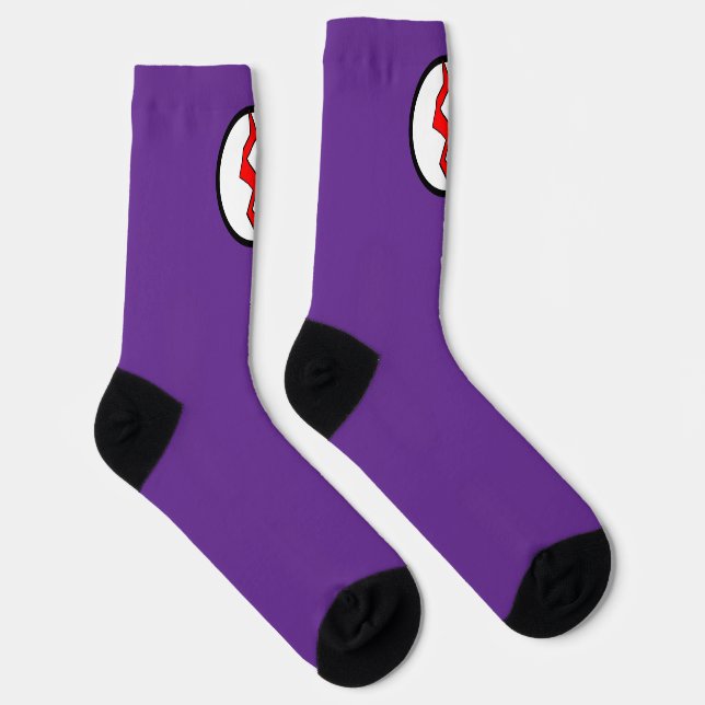 Chaussette Éclair rouge pourpre Superhero Halloween (Droite)