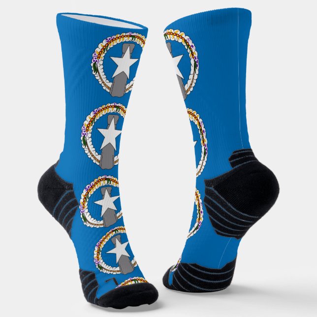 Chaussette Écran d'athlétisme avec drapeau de Mariana du Nord (Angulaire)