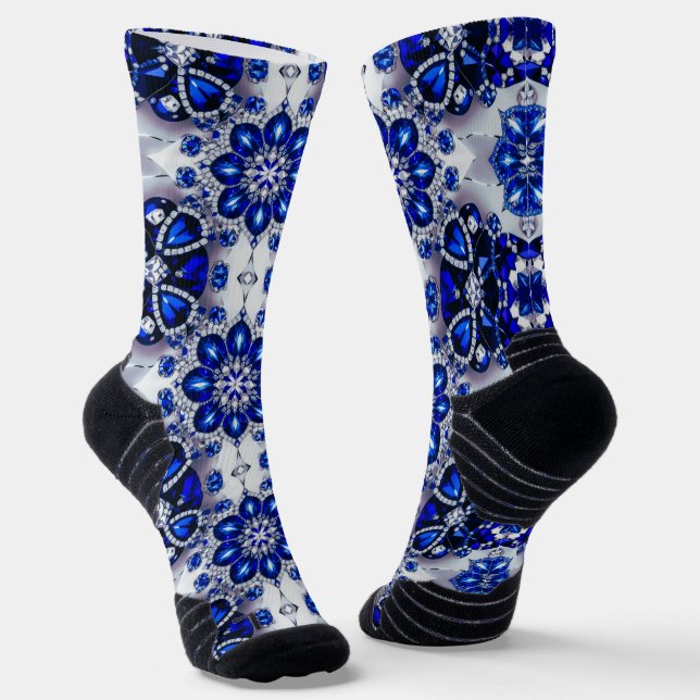 Chaussette Écran de sport avec couleurs Bleues Blancs (Angulaire)