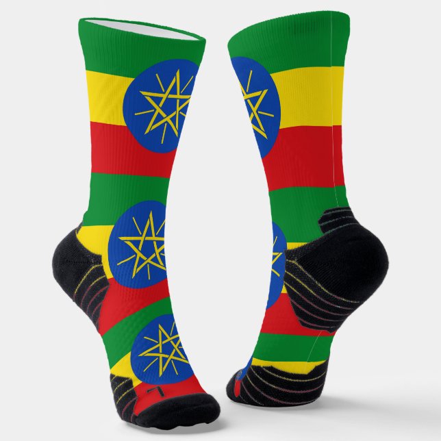 Chaussette Écran sportif avec drapeau de l'Éthiopie (Angulaire)