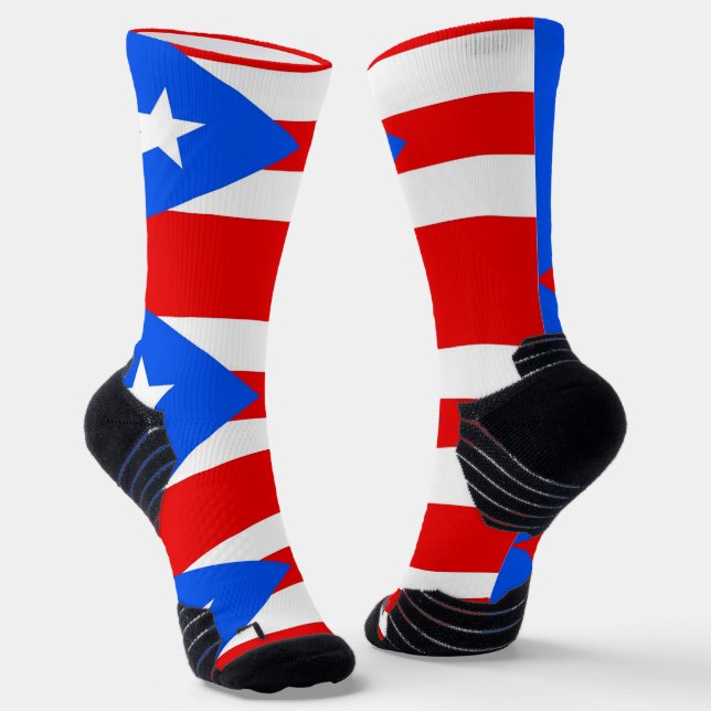 Chaussette Écran sportif avec drapeau de Porto Rico (Angulaire)