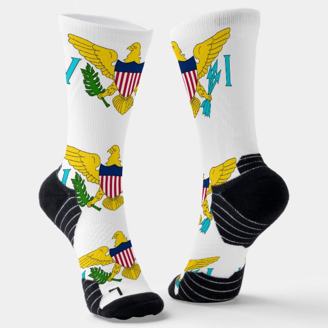 Chaussette Écran sportif avec drapeau des îles Vierges (Angulaire)