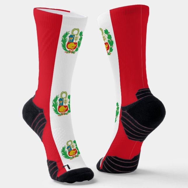 Chaussette Écran sportif avec drapeau du Pérou (Angulaire)