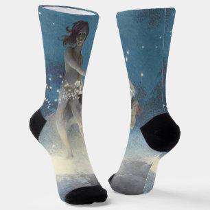 Chaussette Edwin Blashfield Étoiles Scatting Art Nouveau