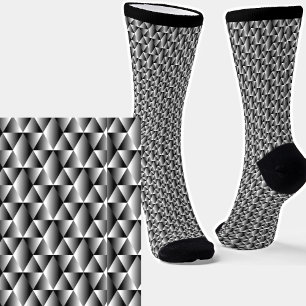 Chaussette Effet de brillance métallique gris argenté géométr