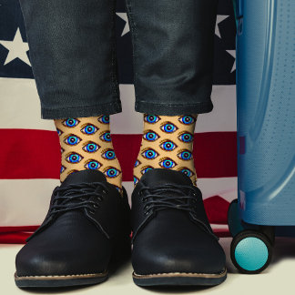 Chaussette Éffrayant Blue Eye Pixel Art Cool Modern Funny Gee