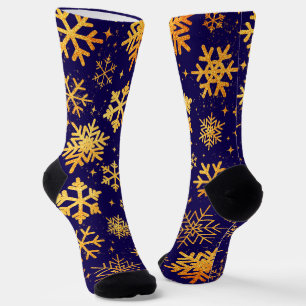 Chaussette Élégance Flocon de Neige Doré – Chaussettes de Cre