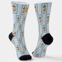 Élégant cor français Noël Bleu clair2 Monogramme