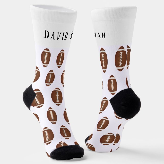 Chaussette Élégant Monogramme américain de balle de football (Angulaire)