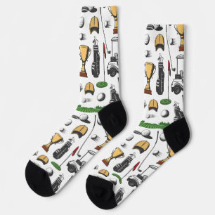 Chaussette Élégant Motif de golf : Golfeurs et équipements