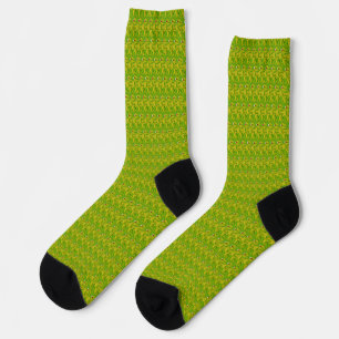 Chaussette Élégant motif floral vert chartreuse