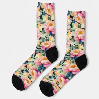 Chaussette Elégante tourbe d'aquarelle sur noir